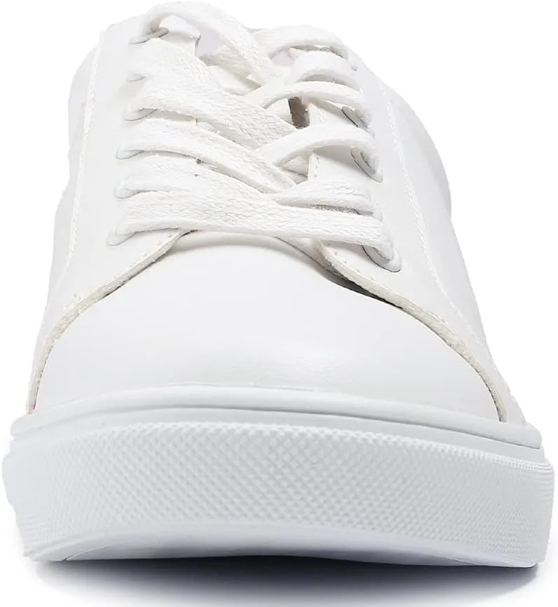 FEVERSOLE Women's Featured PU Leather Colorful Lace Up Sneaker