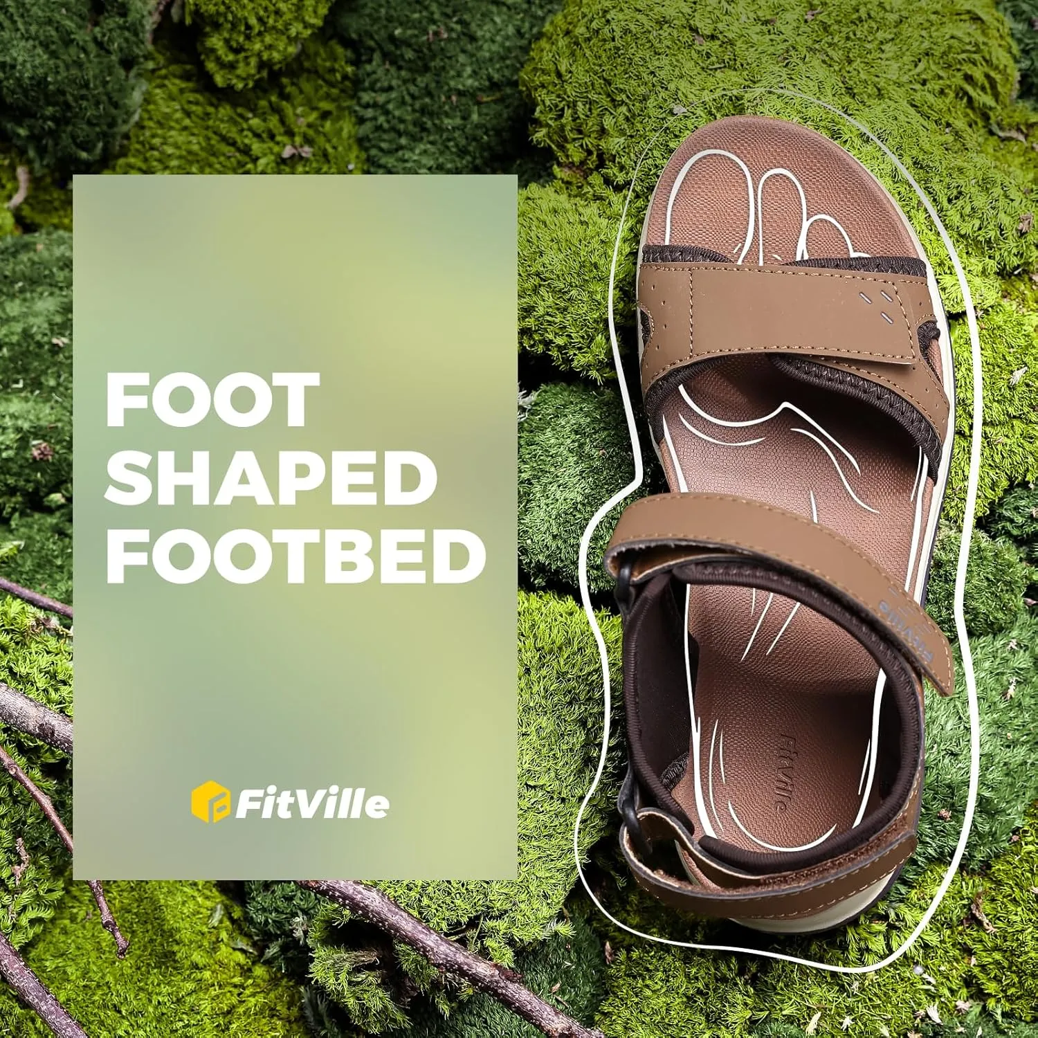 FitVille Women's Orthopedic Wide Sandals Strappy Arch Support Flat Sandals for Plantar Fasciitis & Swollen Feet | Adjustable Ankle Strap