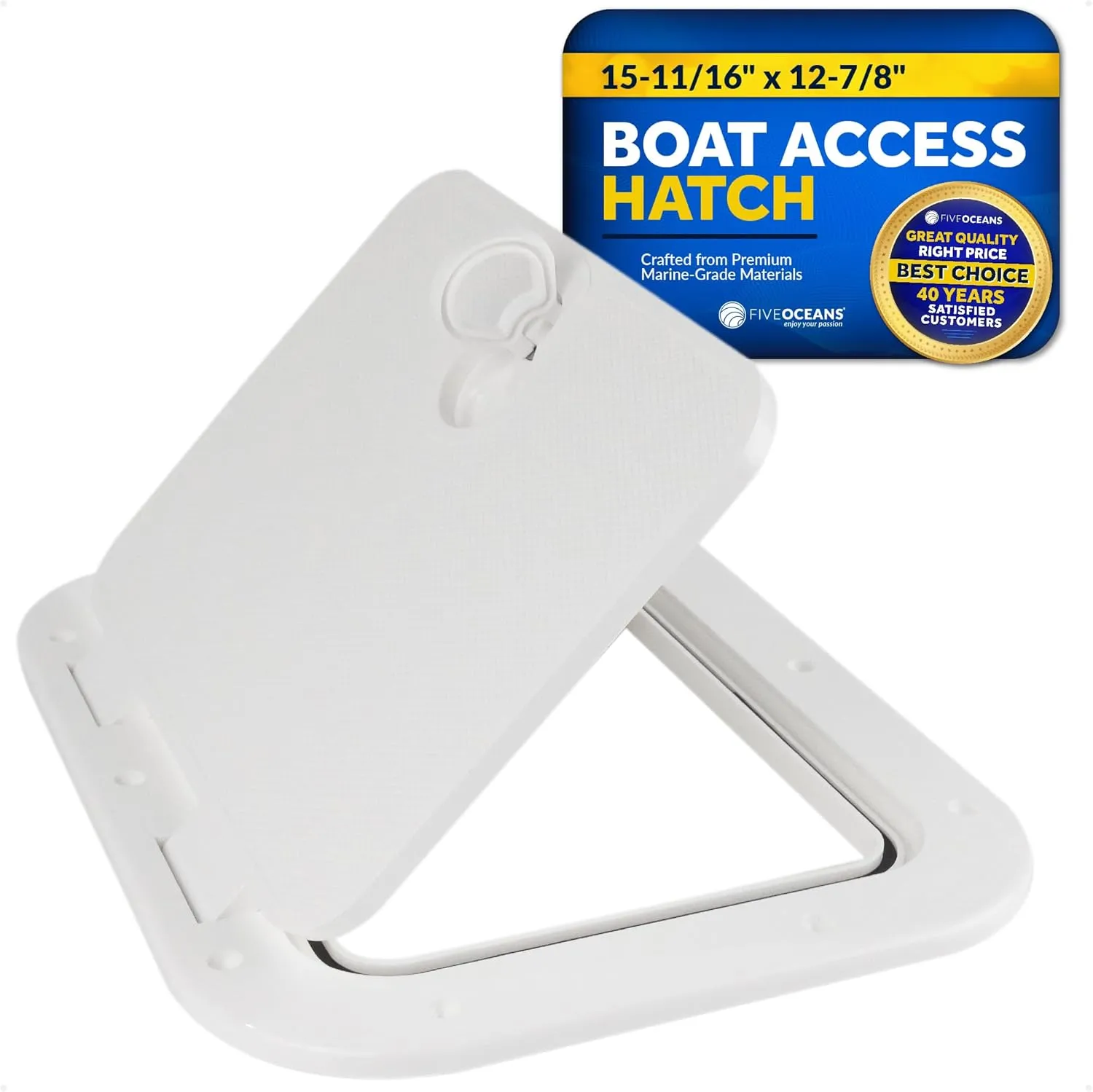 Five Oceans Boat Hatch, Marine Access Hatch, Rectangle Boat Hatch Lid with Locking Slam Latch, Off-White for Boat & Yacht, Multiple Sizes