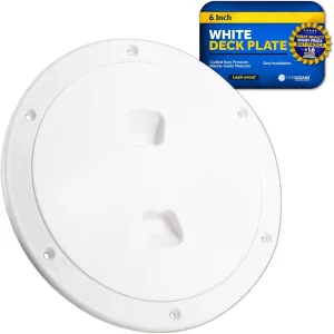 Five Oceans Boat Hatch, Marine Access Hatch, Round Inspection Deck Plate Hatch with Detachable Cover, UV Resistant ABS Off-White Plastic, for Pontoon, Fishing Boat, Bass Boat, Yacht, Sailboat