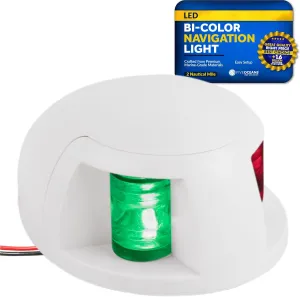 Five Oceans Boat Navigation Lights - LED Bow Light, Navigation Lights for Boats LED Red and Green, Boat Lights Navigation Horizontal Mount Bi-Color Light, 12V, USCG Rules 2NM - FO4126
