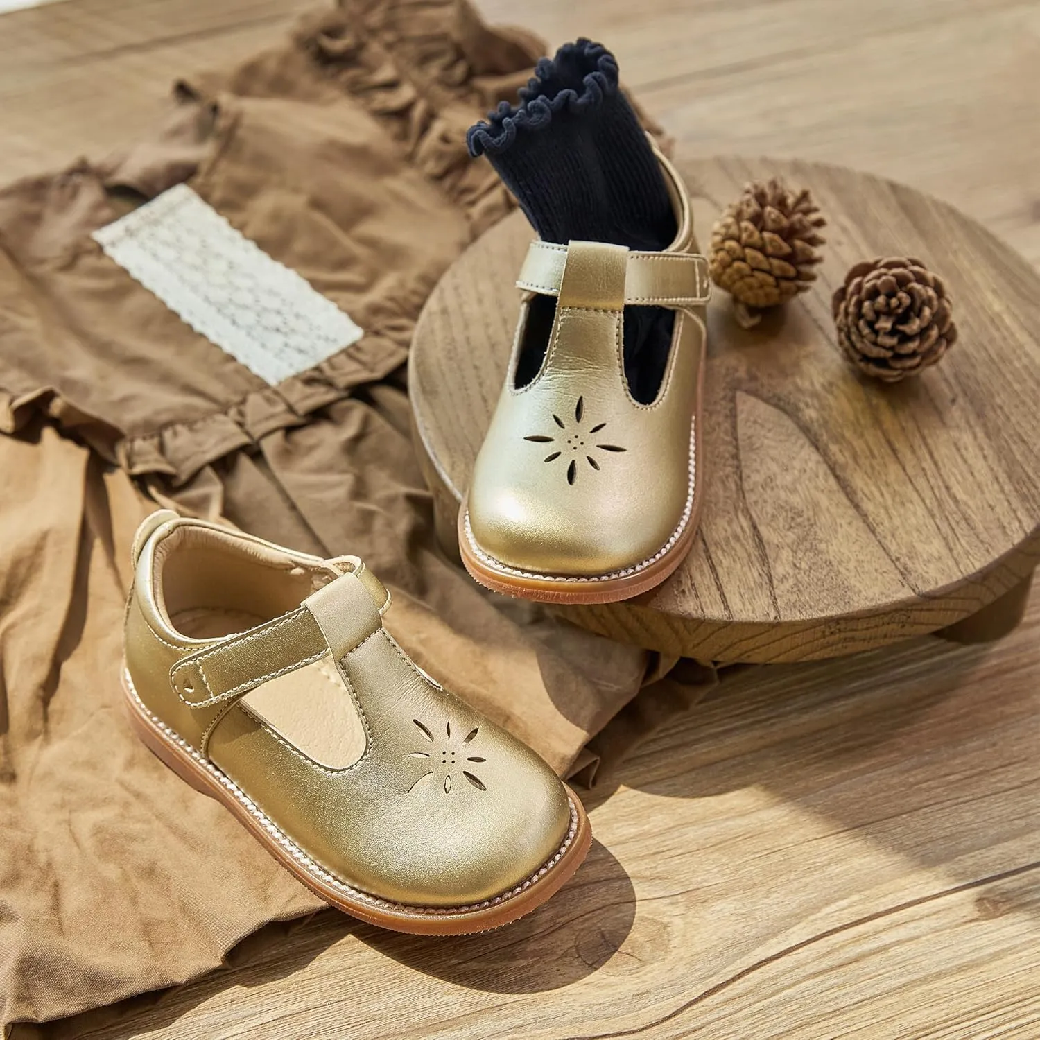 Flaryzone Toddler Little Girl Mary Jane School Uniform Oxfords Flat Dress Shoes