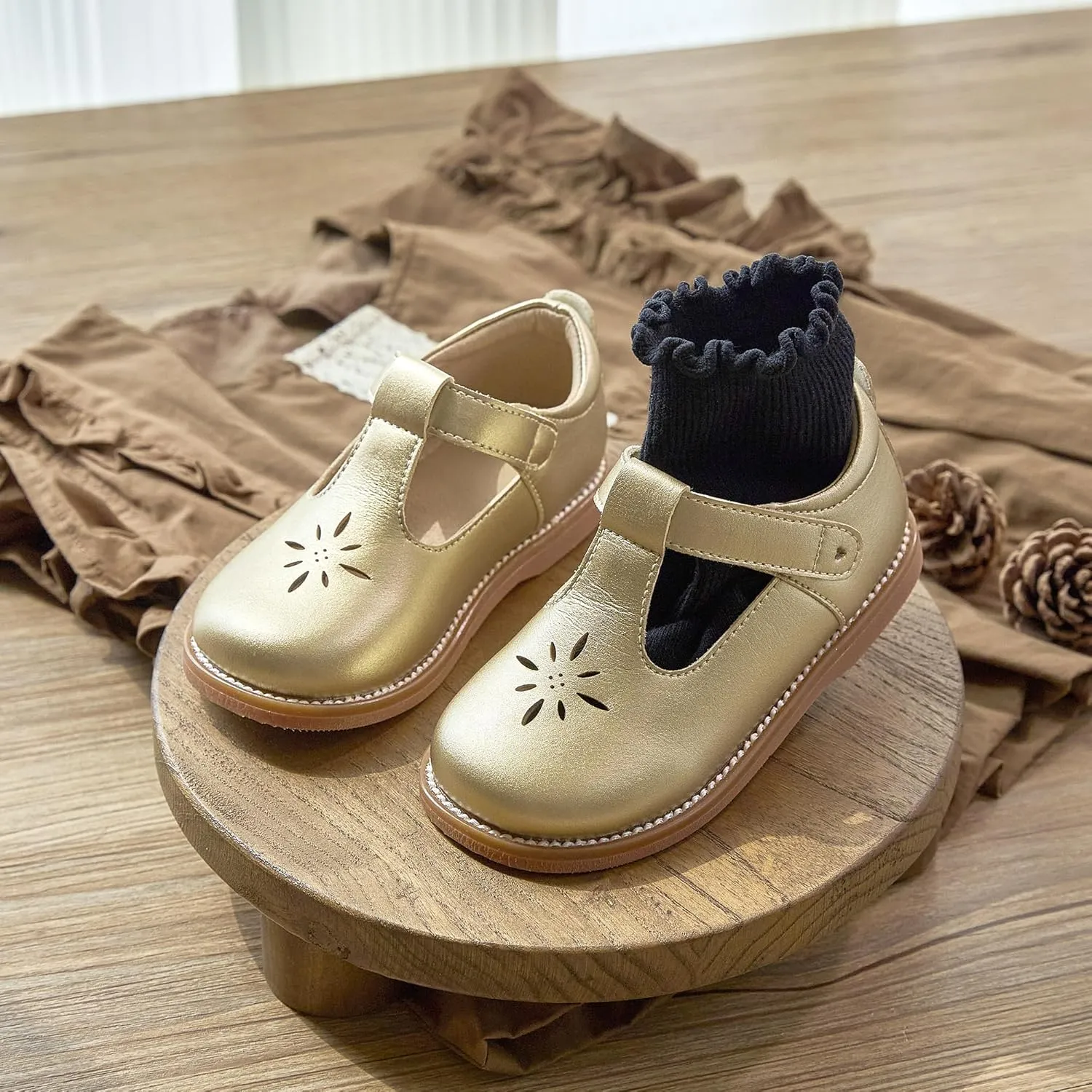 Flaryzone Toddler Little Girl Mary Jane School Uniform Oxfords Flat Dress Shoes