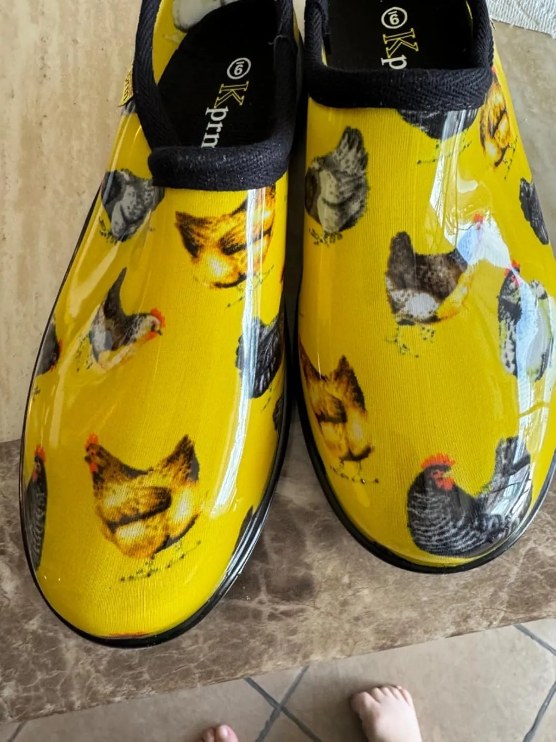 Flat Garden Shoes for Women Waterproof Slip-On Womens Rubber Rain Shoes Gardening Clogs with Comfort Insole