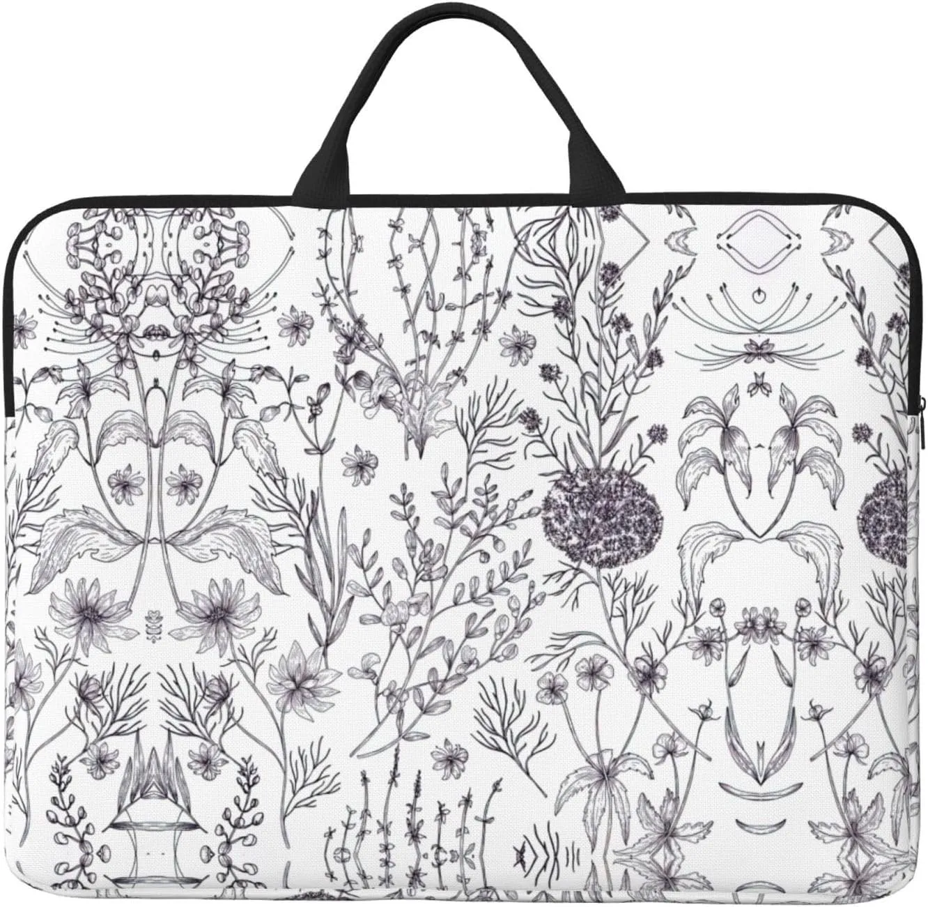 Flowering Herbs and Herbaceous Plants 14in Laptop Case Sleeve Bag â€“ Versatile Shoulder Messenger Briefcase, Designed for Business Travel