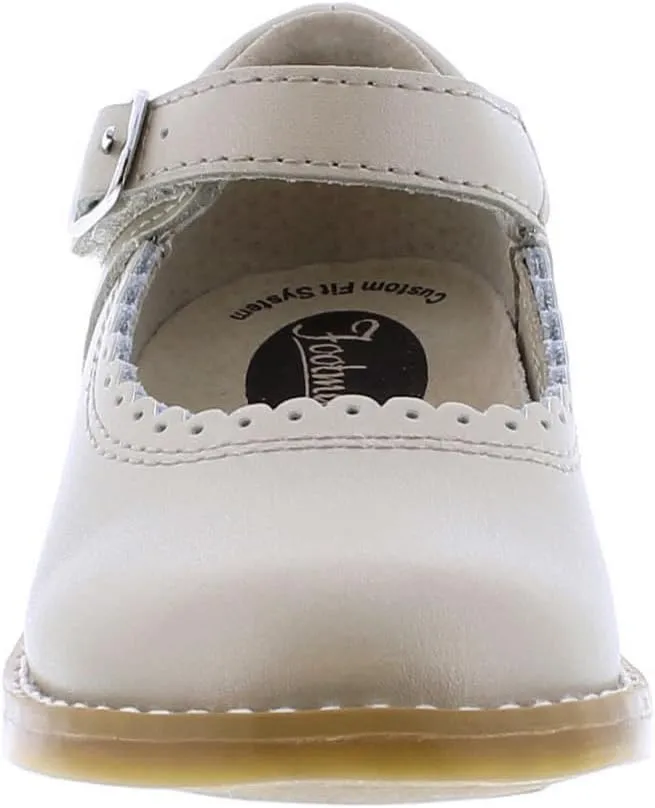 FOOTMATES Allie Leather Mary Jane Shoes for Girls - Girls Dress Shoes with Wide Toe Box, Comfort Insoles, and Non-Slip Non-Marking Outsoles
