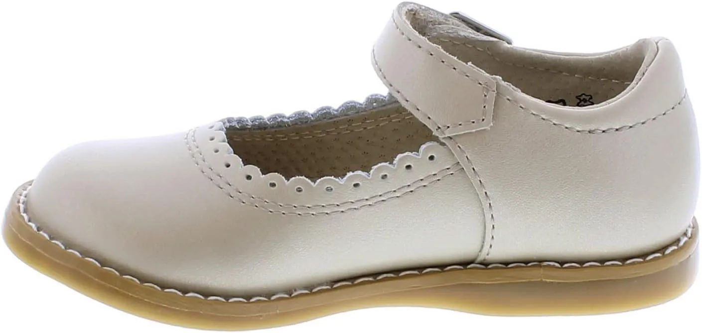 FOOTMATES Allie Leather Mary Jane Shoes for Girls - Girls Dress Shoes with Wide Toe Box, Comfort Insoles, and Non-Slip Non-Marking Outsoles