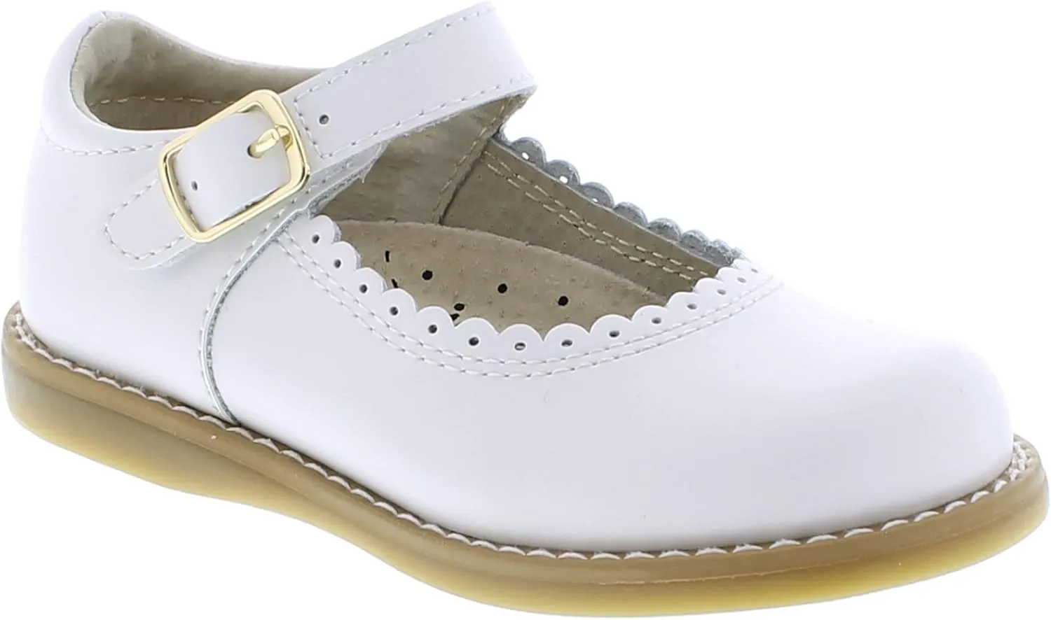 FOOTMATES Allie Leather Mary Jane Shoes for Girls - Girls Dress Shoes with Wide Toe Box, Comfort Insoles, and Non-Slip Non-Marking Outsoles