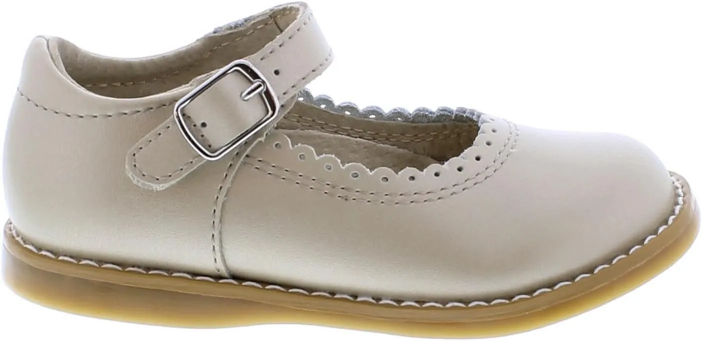 FOOTMATES Allie Leather Mary Jane Shoes for Girls - Girls Dress Shoes with Wide Toe Box, Comfort Insoles, and Non-Slip Non-Marking Outsoles