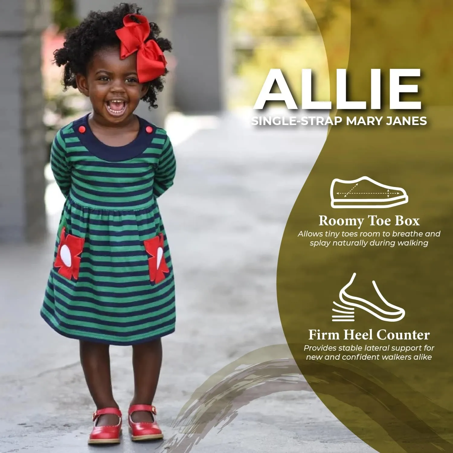 FOOTMATES Allie Leather Mary Jane Shoes for Girls - Girls Dress Shoes with Wide Toe Box, Comfort Insoles, and Non-Slip Non-Marking Outsoles
