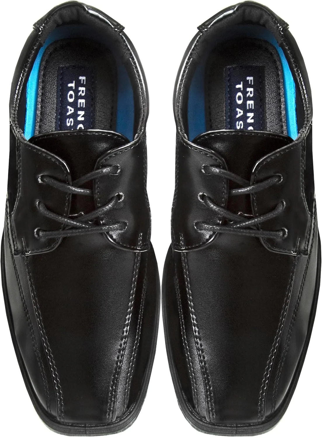 French Toast Boys Dress Shoes - Classic Lace-Up Oxford Casual Dress Formal Shoes - Black (Size 7 Toddler - Size 6 Big Kid)
