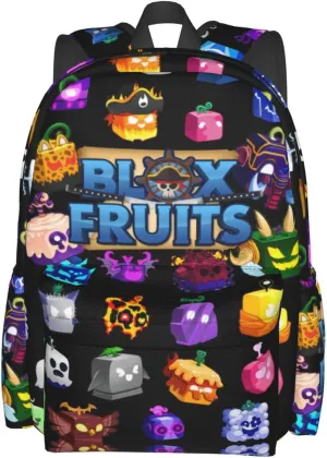 Game Box Backpack Fruits Games Bookbag With Multiple Pockets Casual Fruits Laptop Backpack for Travel Picnic Outdoor