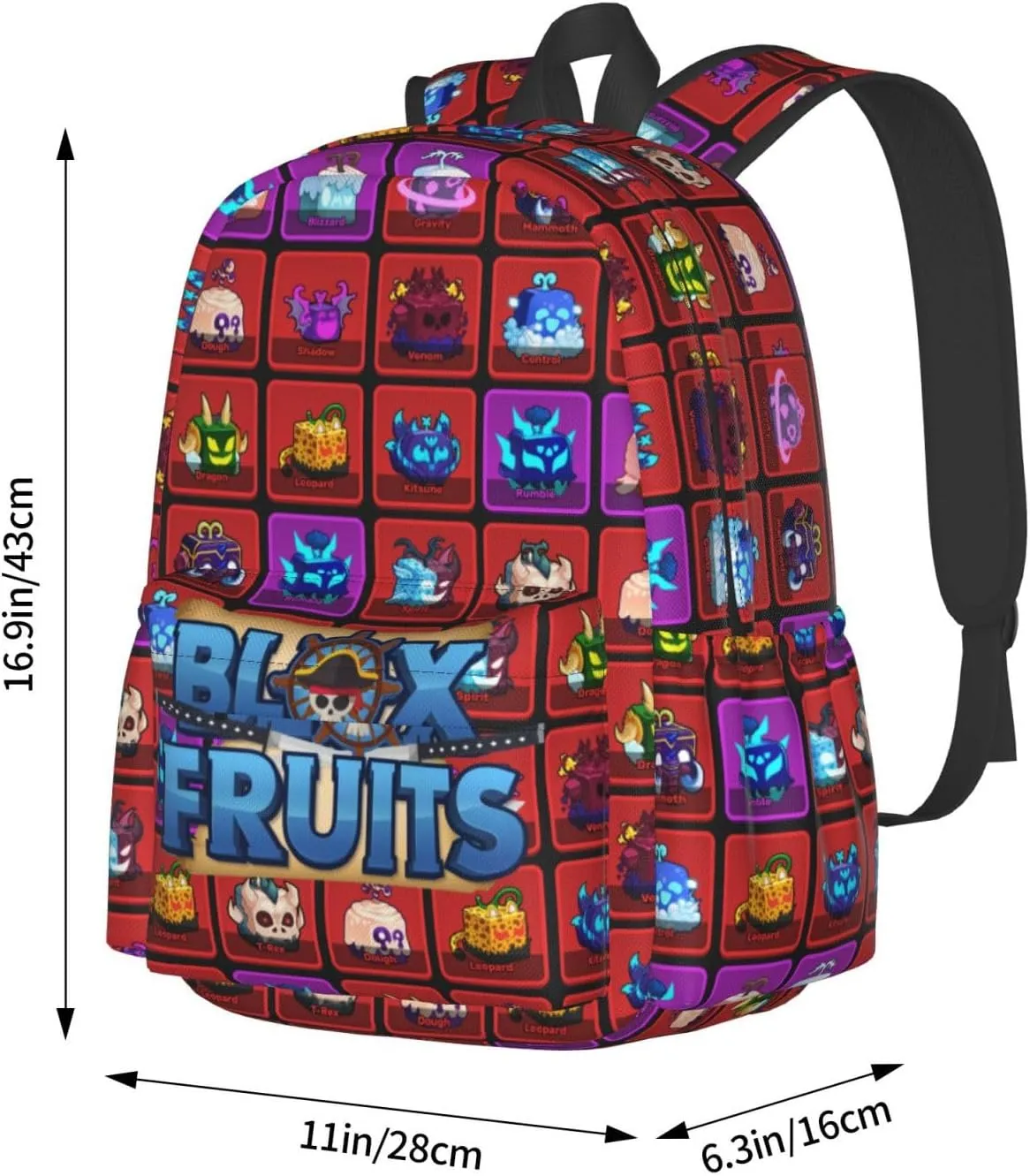 Game Box Backpack Fruits Games Bookbag With Multiple Pockets Casual Fruits Laptop Backpack for Travel Picnic Outdoor