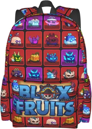 Game Box Backpack Fruits Games Bookbag With Multiple Pockets Casual Fruits Laptop Backpack for Travel Picnic Outdoor