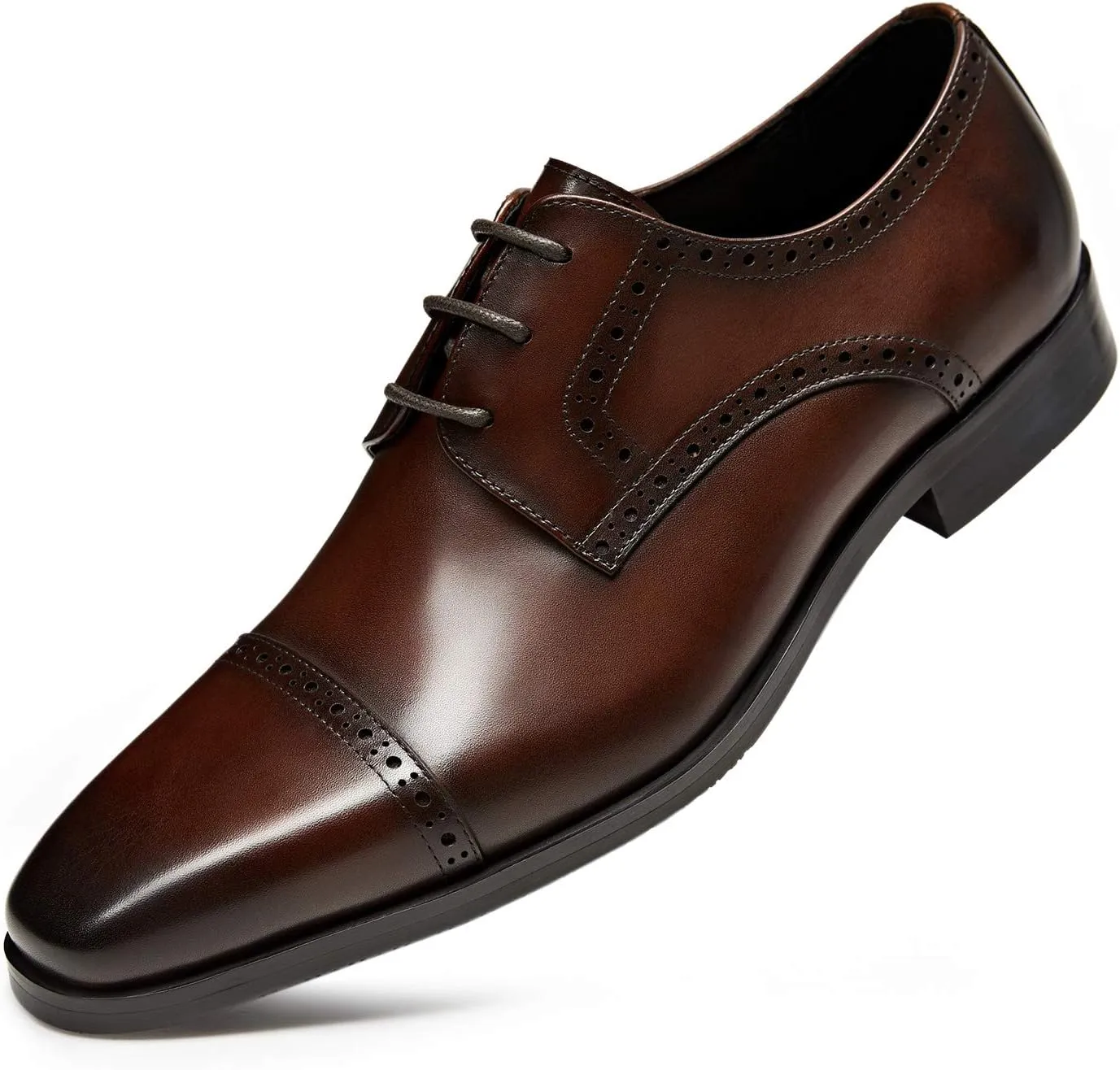 GIFENNSE Men's Dress Shoes Classic Calfskin Leather Wedding Oxford Formal Shoes