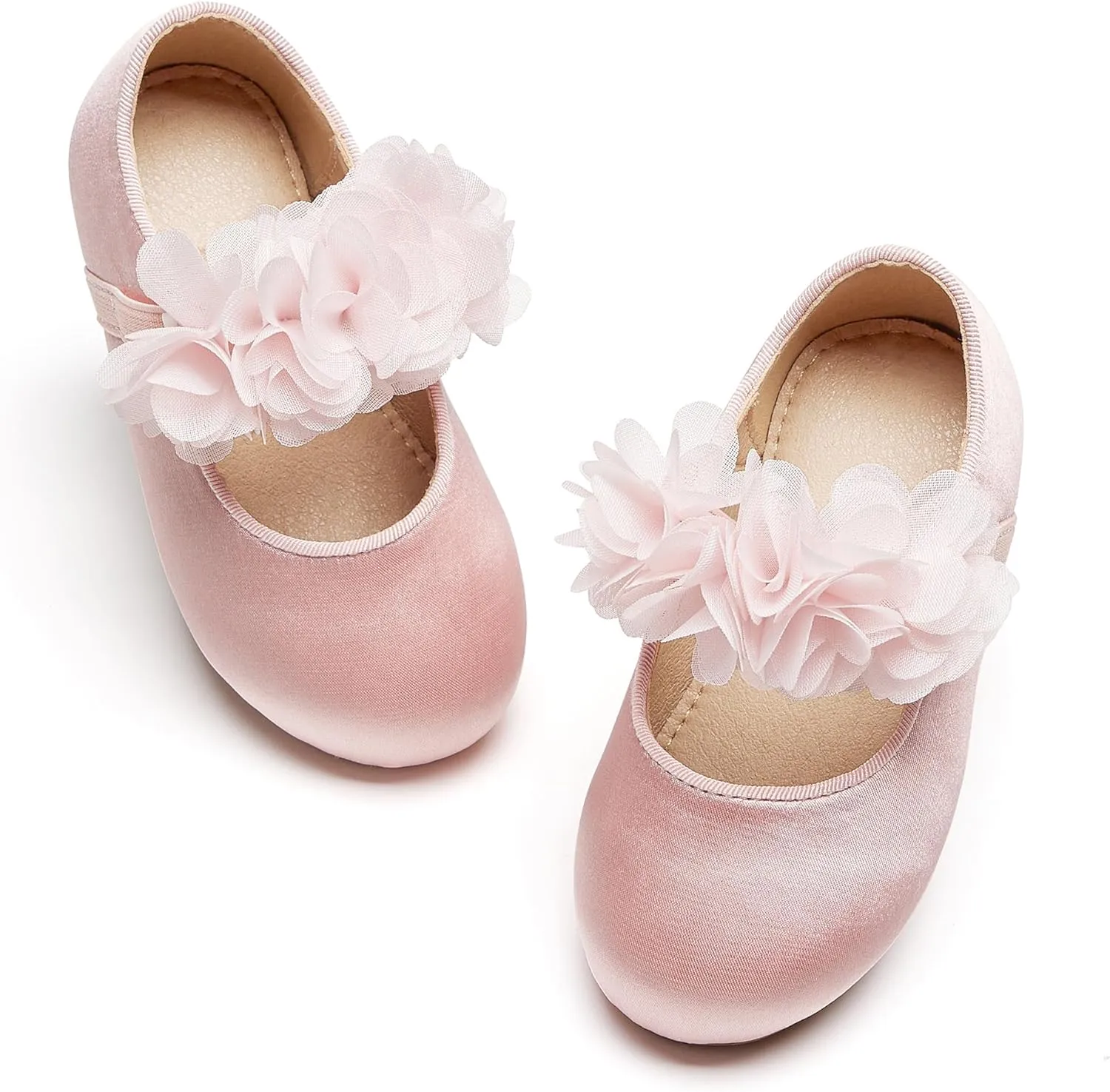 GINFIVE Toddler Girls Mary-Jane Little Girls Slip On Shoes Glitter Ballerina Flats Toddler