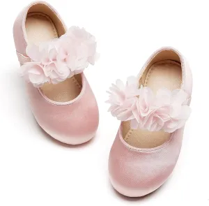 GINFIVE Toddler Girls Mary-Jane Little Girls Slip On Shoes Glitter Ballerina Flats Toddler