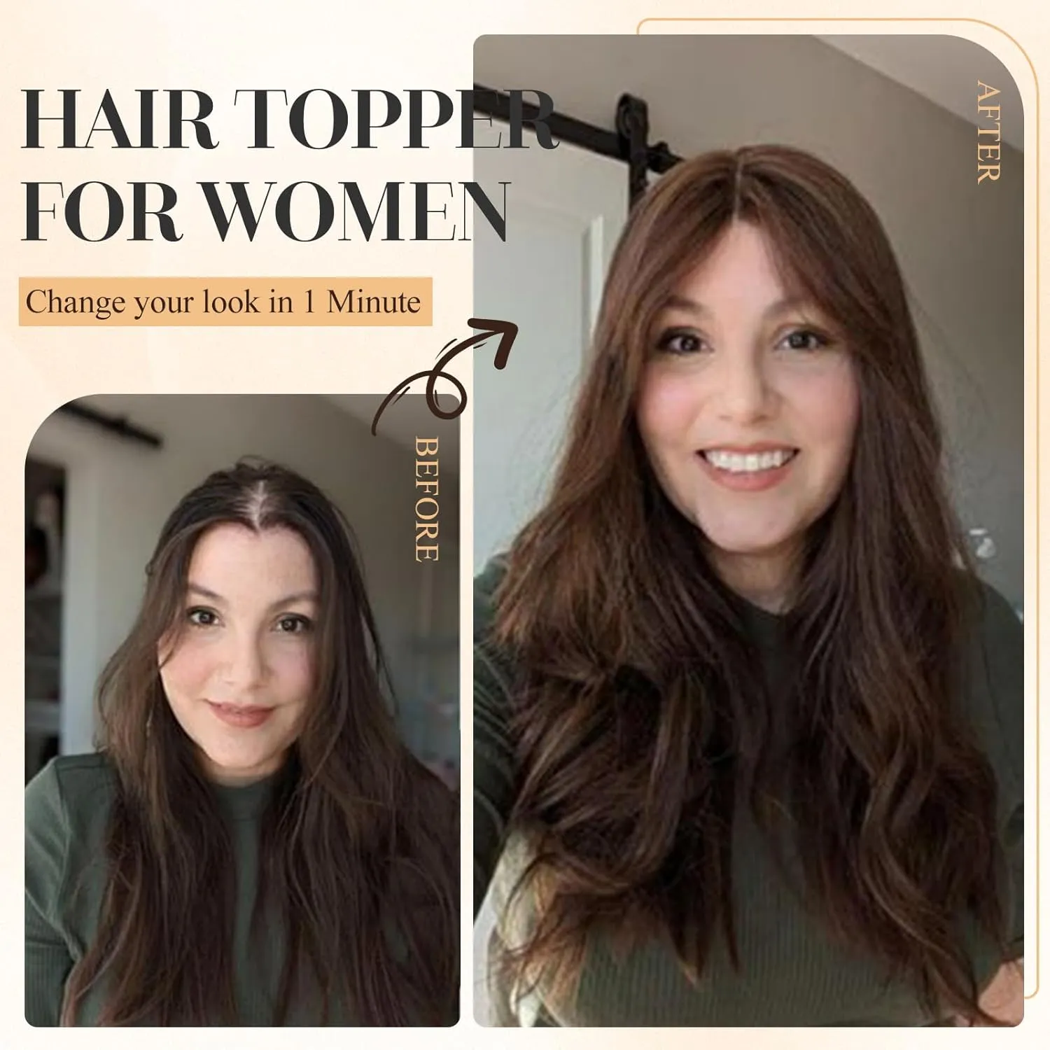 Hair Topper Hair Pieces for Women 100% Remy Hair Toppers with Thinning Hair 120% Density 4*4.8 Inch Swiss Base Hair Toppers for Women Real Human Hair 12 Inch Women Hair Topper #4 Medium Brown