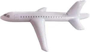 HAO White Large Inflatable Airplane Float, Blow Up Airplane Balloon for Outdoor, Party Favors, Swimming, (120inch)