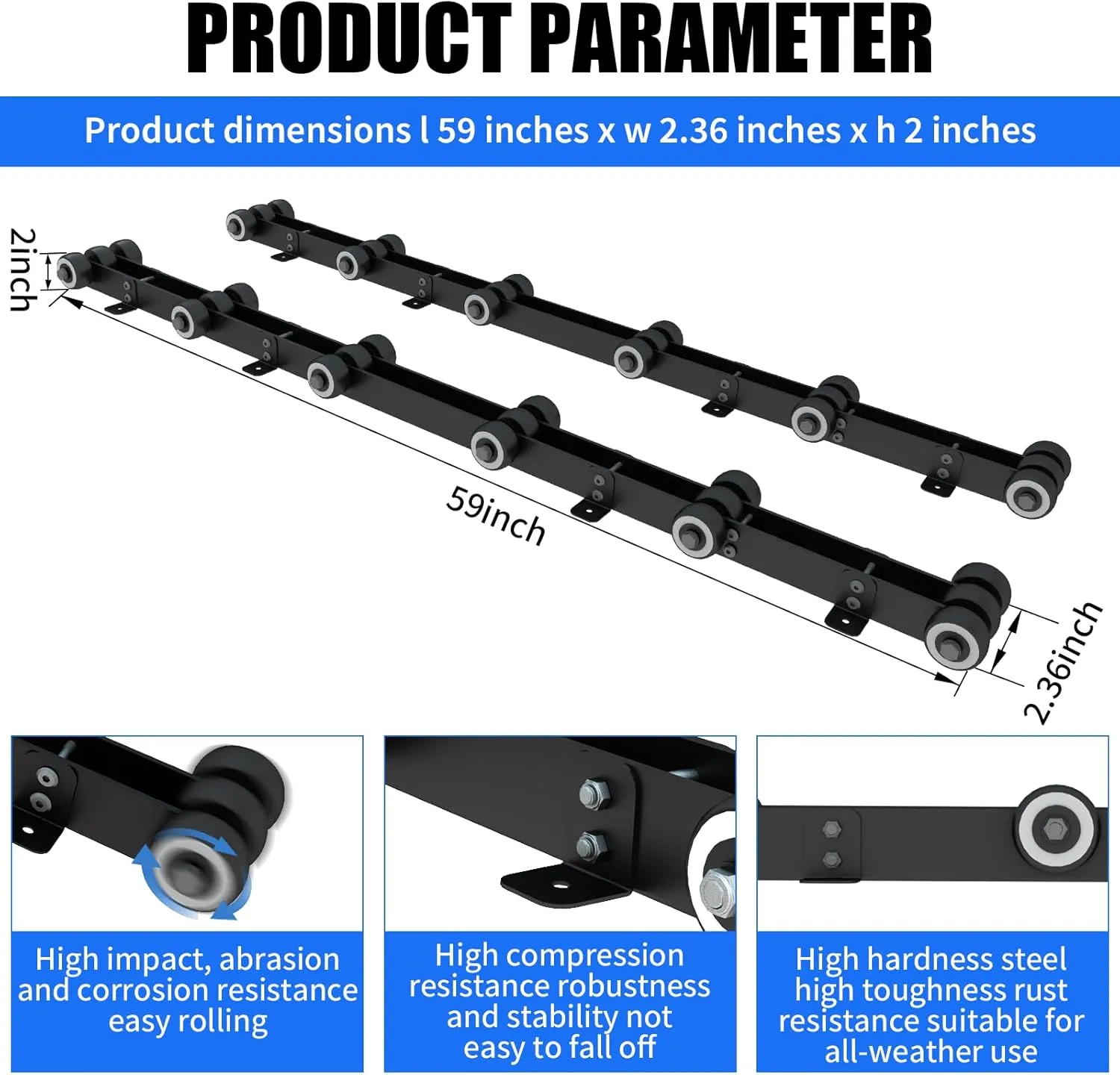 Heavy Duty Boat Trailer Roller,Steel Bottom Support,Withstand 2000 LBS Boat Storage Trailer,Trailer Roller, Heavy Duty Boat standsfor Dinghy, Sailboat