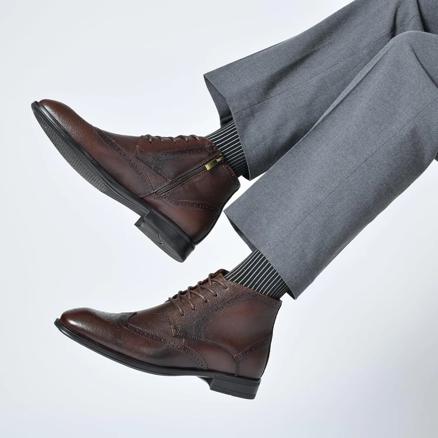 Holy dove Chelsea Boots Men – Genuine Leather,Chelsea Boots for Men with Side Zipper, Casual Slip-On Ankle Boots, Chukka & Oxford Style Dress Boots