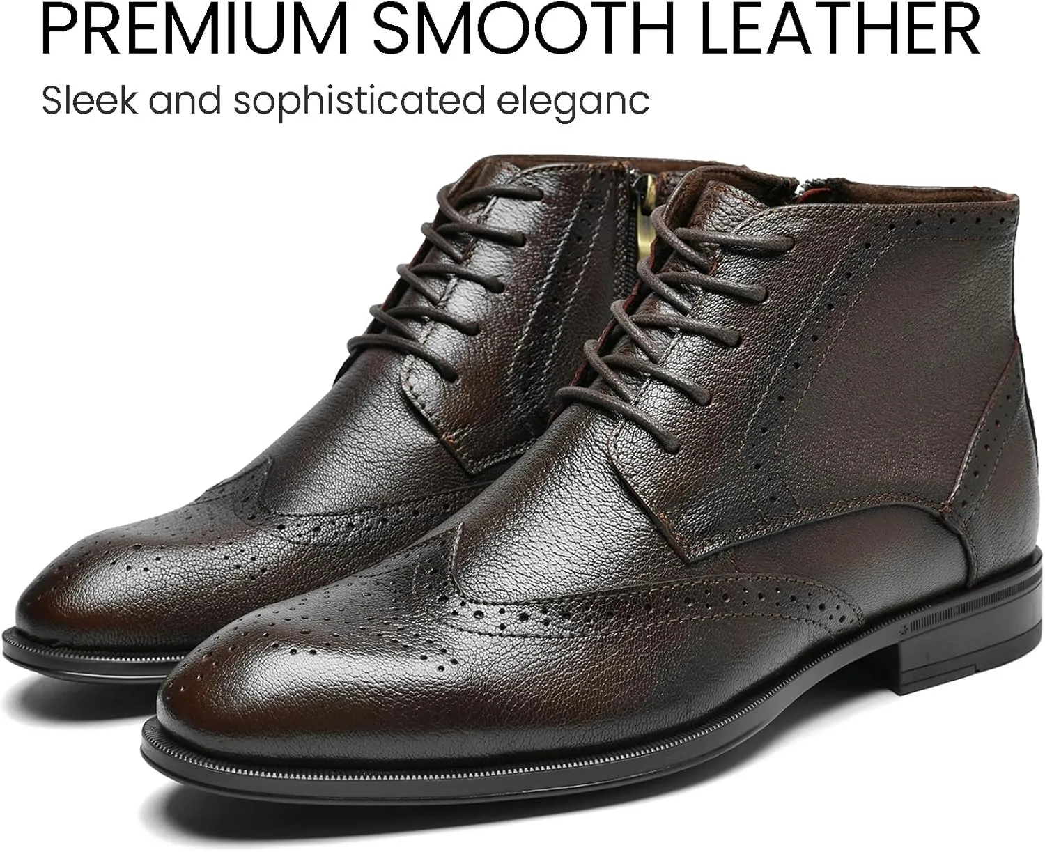 Holy dove Chelsea Boots Men – Genuine Leather,Chelsea Boots for Men with Side Zipper, Casual Slip-On Ankle Boots, Chukka & Oxford Style Dress Boots