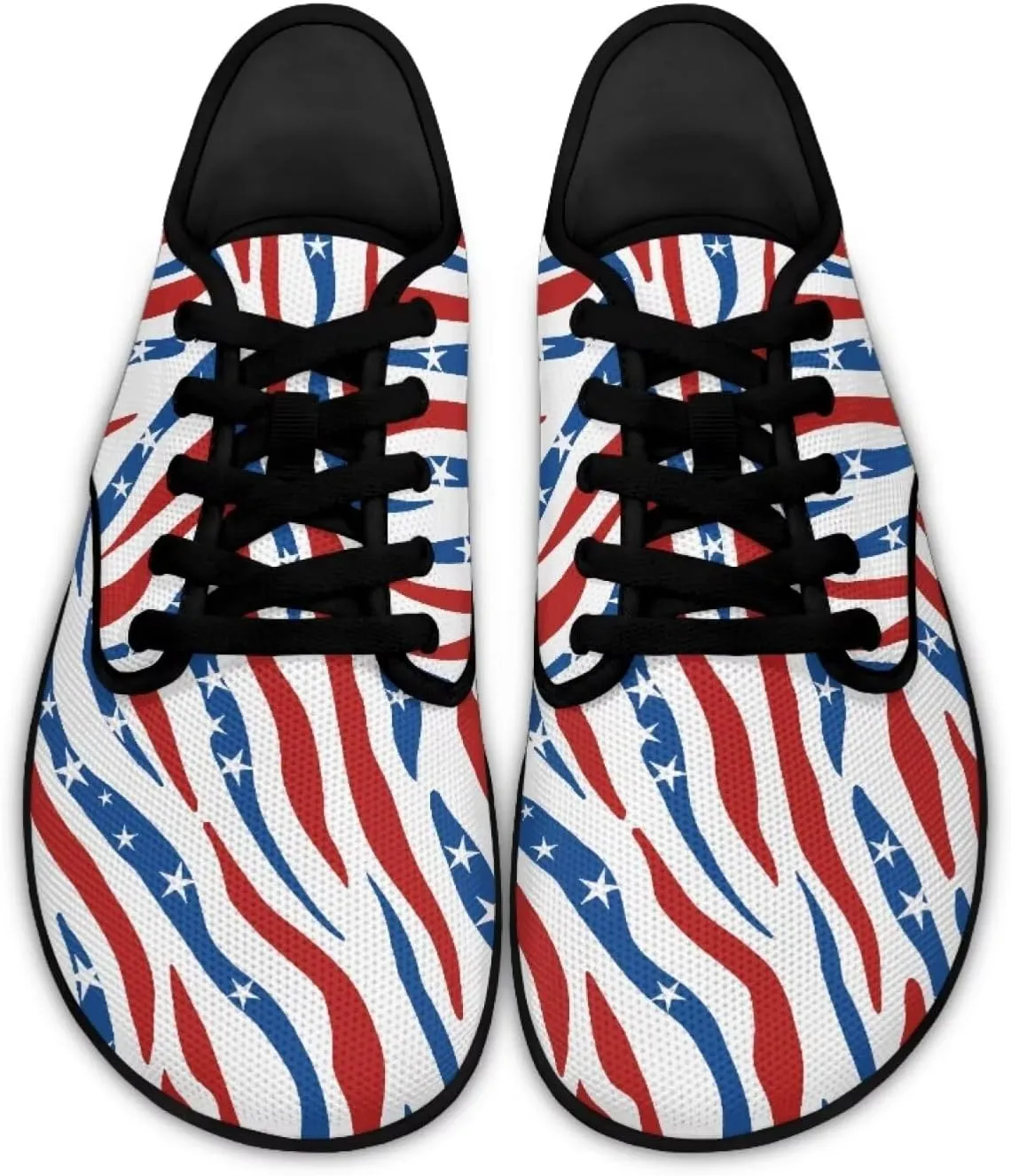 Howilath Leopard Print Barefoot Shoes Women Lace up Shoes Lightweight Flat Shoes Breathable Sneakers