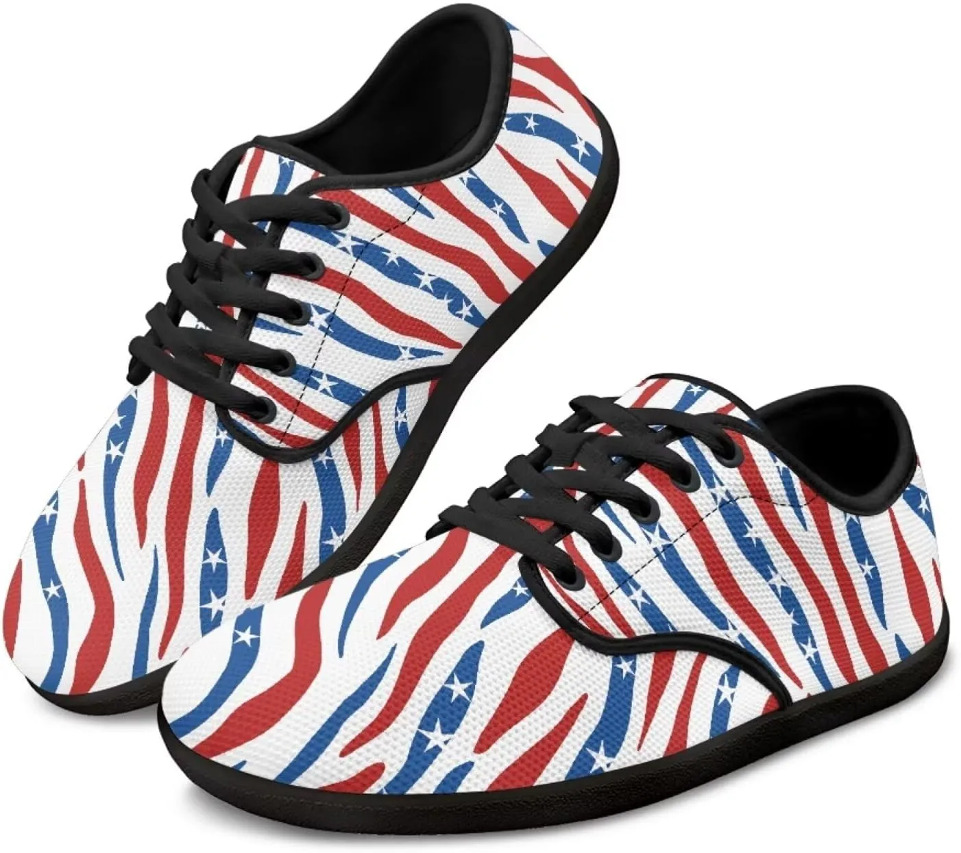 Howilath Leopard Print Barefoot Shoes Women Lace up Shoes Lightweight Flat Shoes Breathable Sneakers