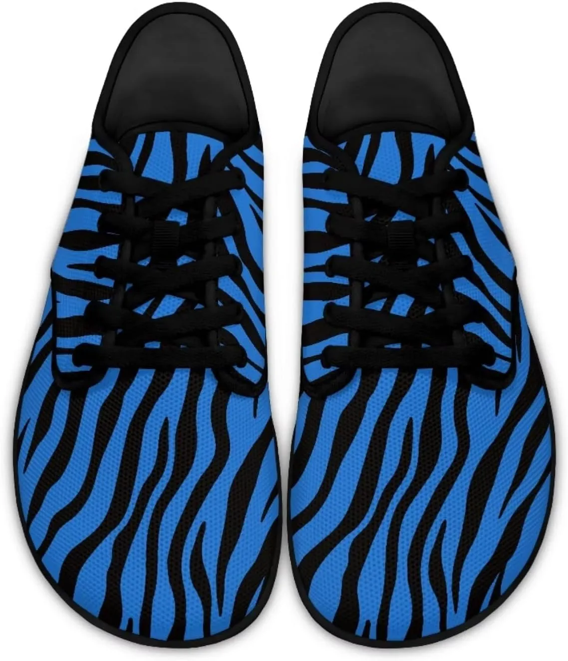 Howilath Leopard Print Barefoot Shoes Women Lace up Shoes Lightweight Flat Shoes Breathable Sneakers