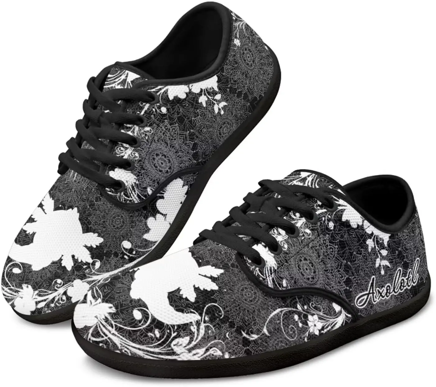 Howilath Mandala Animal Lace up Barefoot Shoes Running Sneakers Casual Sport Flat Shoes with Anti-Slip Sole