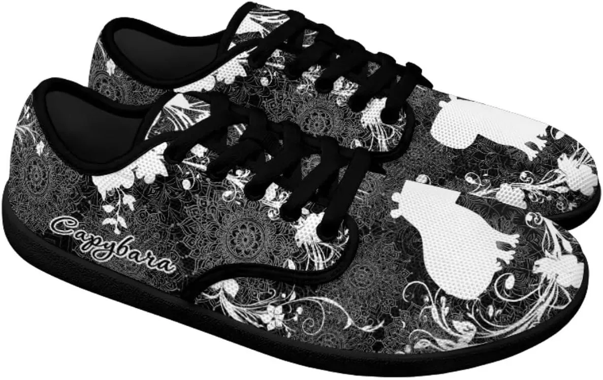 Howilath Mandala Animal Lace up Barefoot Shoes Running Sneakers Casual Sport Flat Shoes with Anti-Slip Sole