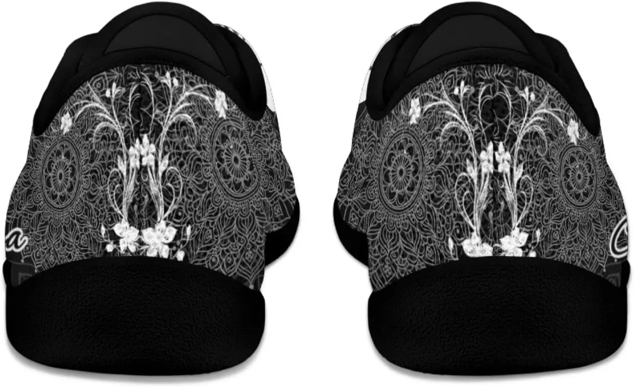 Howilath Mandala Animal Lace up Barefoot Shoes Running Sneakers Casual Sport Flat Shoes with Anti-Slip Sole