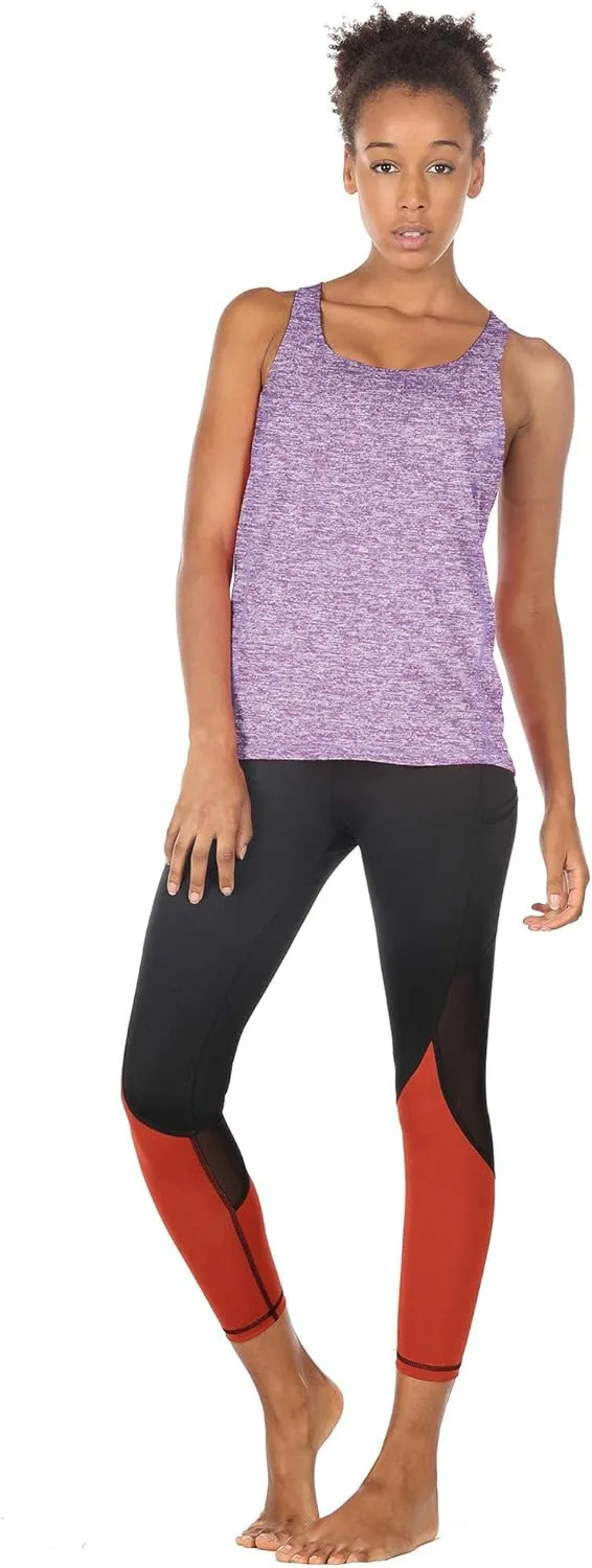 icyzone Women's Open Back Workout Athletic Yoga Tank Tops with Built in Bra