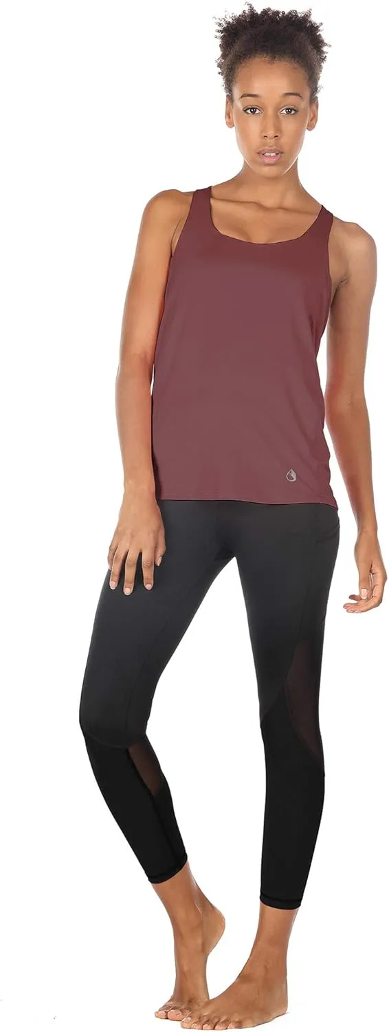 icyzone Women's Open Back Workout Athletic Yoga Tank Tops with Built in Bra
