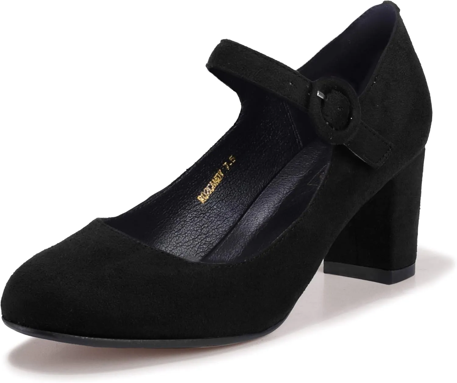 IDIFU Women's Candy Dress Mary Jane Shoes Low Block Heels Closed Round Toe Office Work Church Wedding Pumps