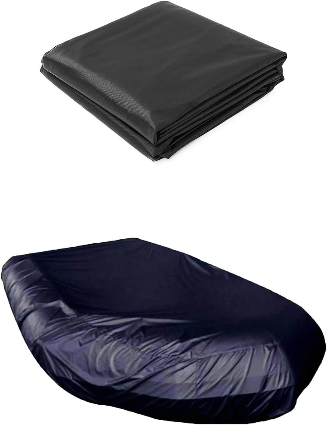 Inflatable Boat Cover Waterproof UV Sun Dust Protection Rubber Boat Dinghy Cover, 210D Oxford Cloth Fade and Tear Resistant Kayak Protection Cover-Black||380 * 94 * 46cm