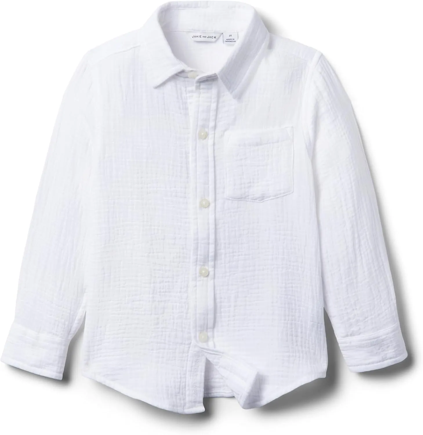 Janie and Jack Boys' Gauze Roll-up Shirt (Toddler/Little Big Kid)