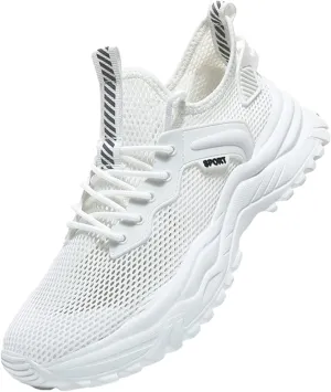 JiuQing Men's Summer Sneakers Walking Running Shoes Mesh Lightweight Breathable Outdoor Travel Casual Shoes