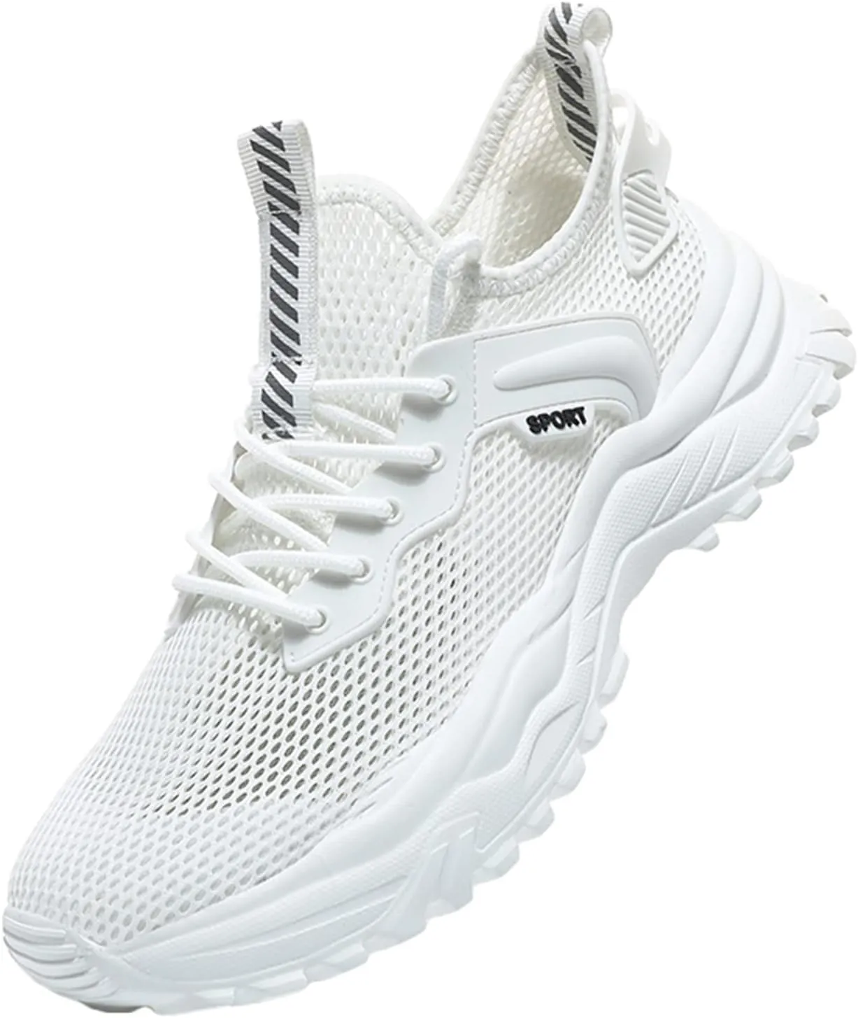 JiuQing Men's Summer Sneakers Walking Running Shoes Mesh Lightweight Breathable Outdoor Travel Casual Shoes