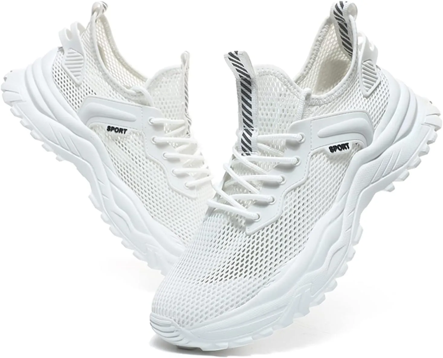 JiuQing Men's Summer Sneakers Walking Running Shoes Mesh Lightweight Breathable Outdoor Travel Casual Shoes
