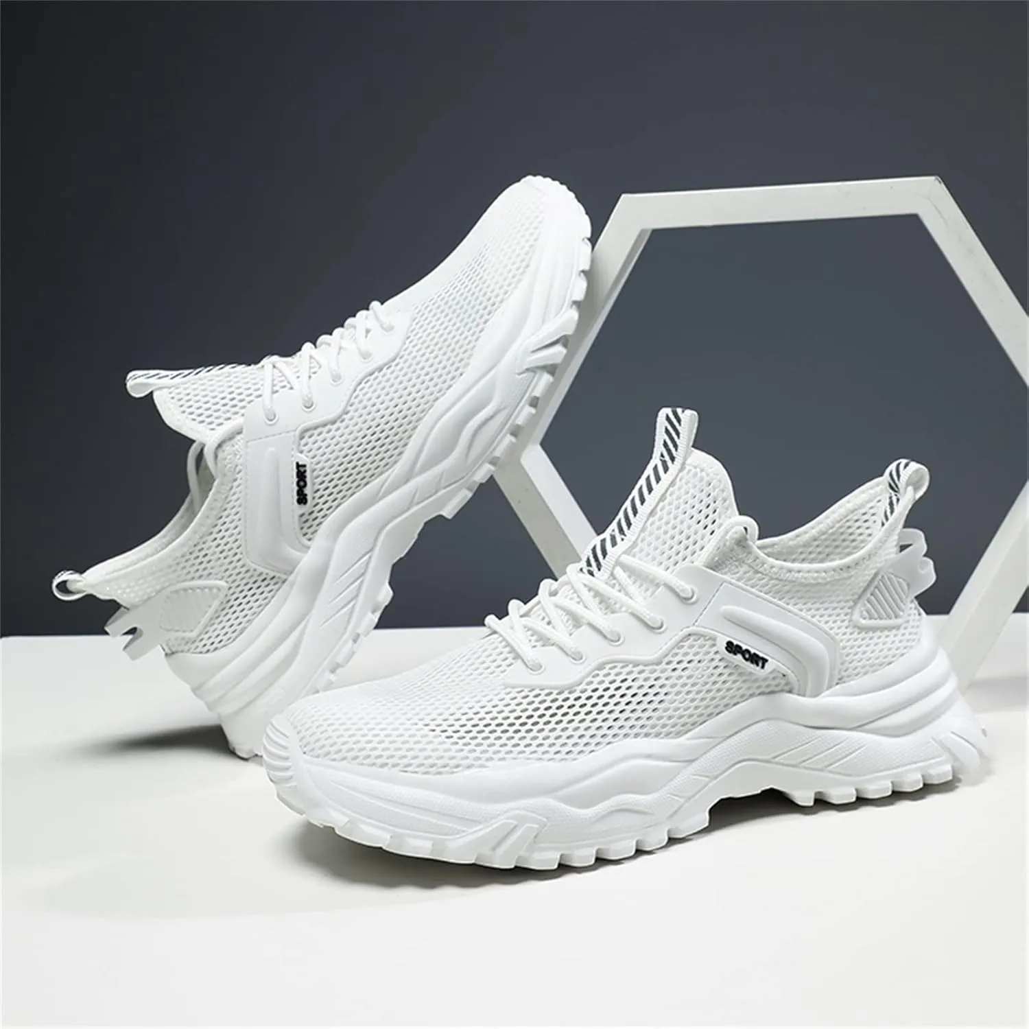 JiuQing Men's Summer Sneakers Walking Running Shoes Mesh Lightweight Breathable Outdoor Travel Casual Shoes