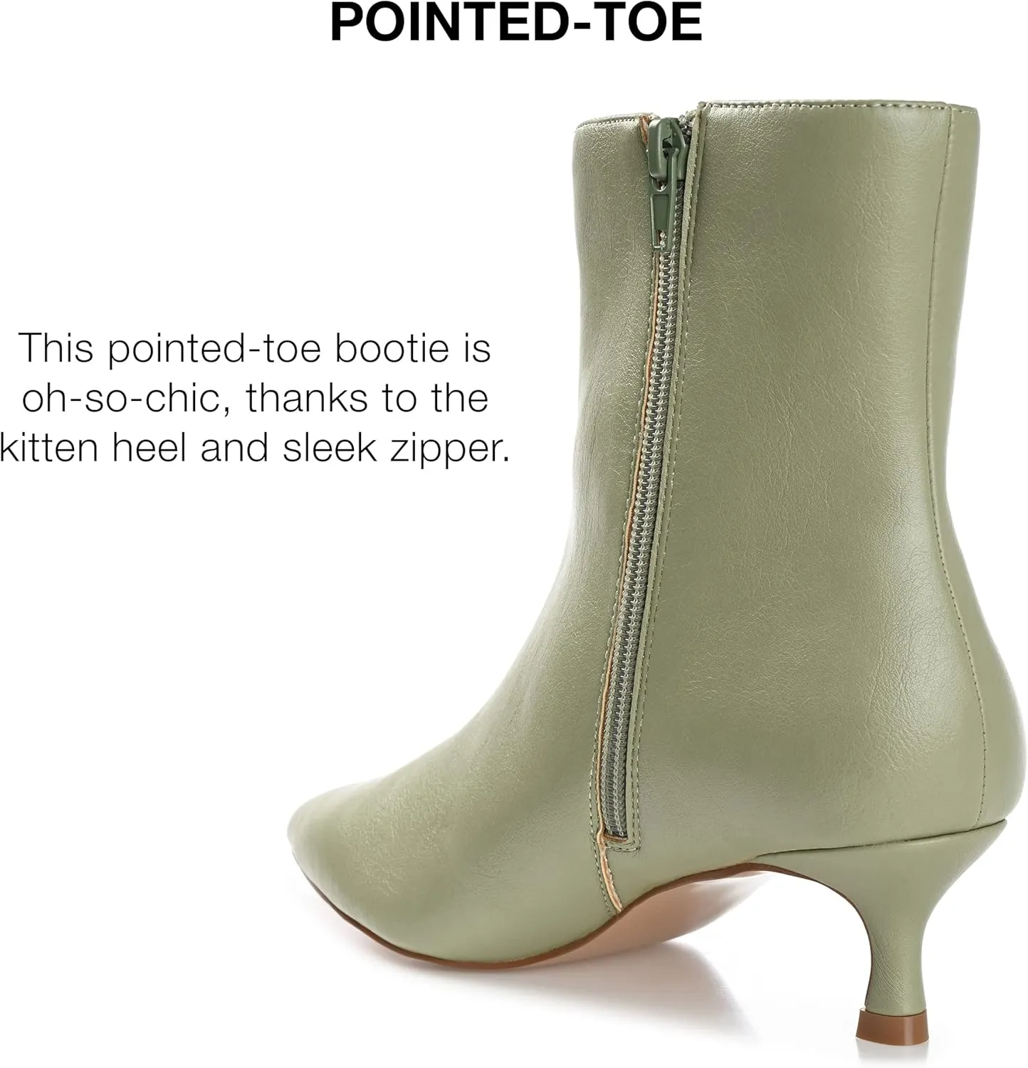 Journee Collection Womens Arely Faux Leather Pointed Toe Ankle Boots