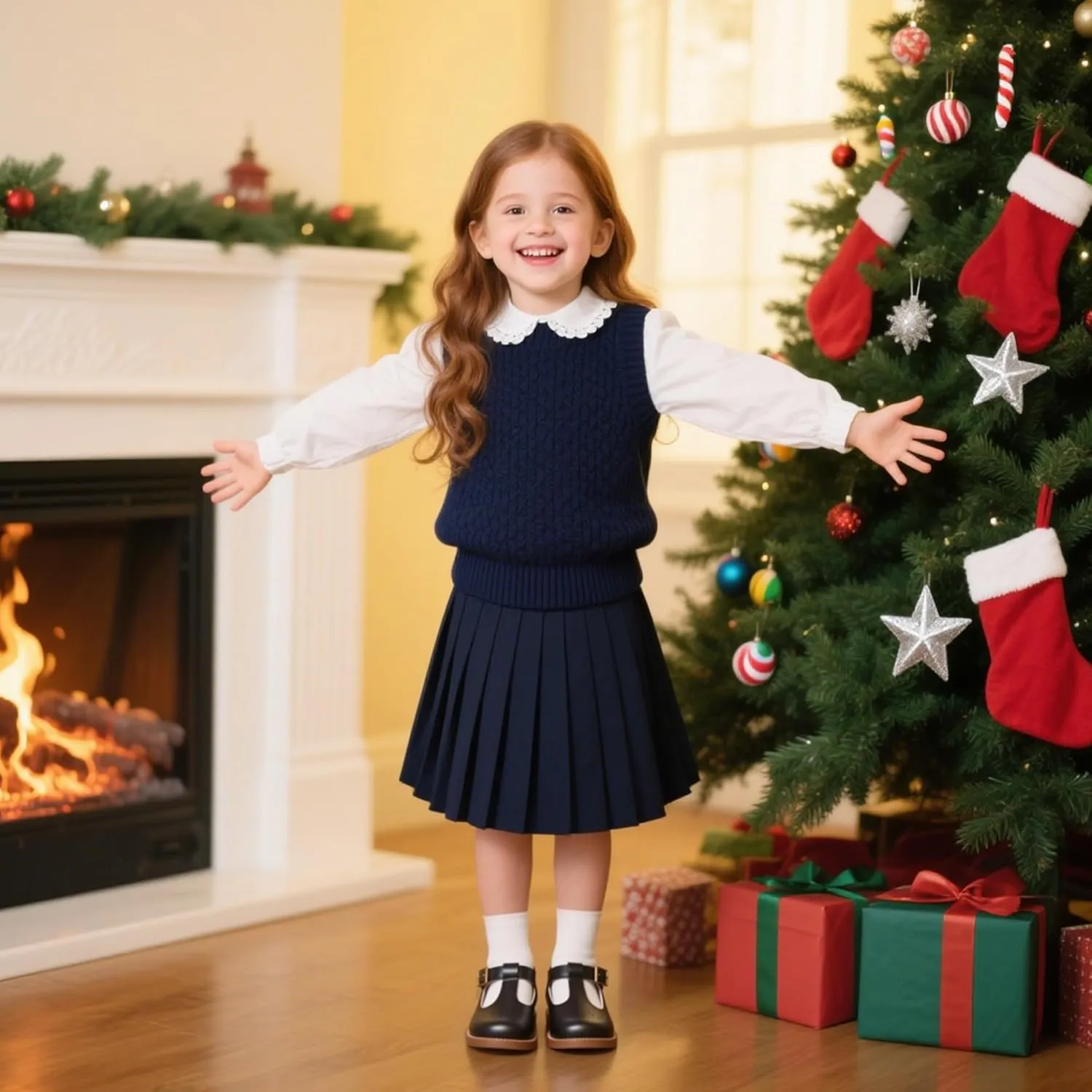 Kiderence Toddler Little Girls Mary Jane Dress Shoes School Oxford for Girls Flats