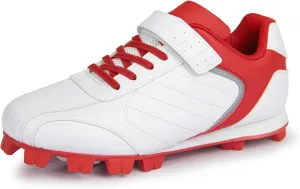 Kids Baseball Cleats - Youth Rubber Molded Softball Cleat - Boys Girls Low Top Athletic Shoes
