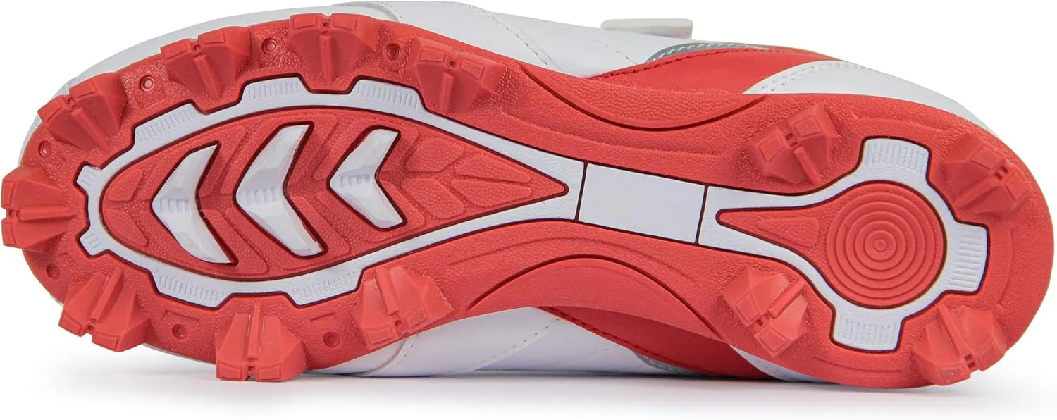 Kids Baseball Cleats - Youth Rubber Molded Softball Cleat - Boys Girls Low Top Athletic Shoes