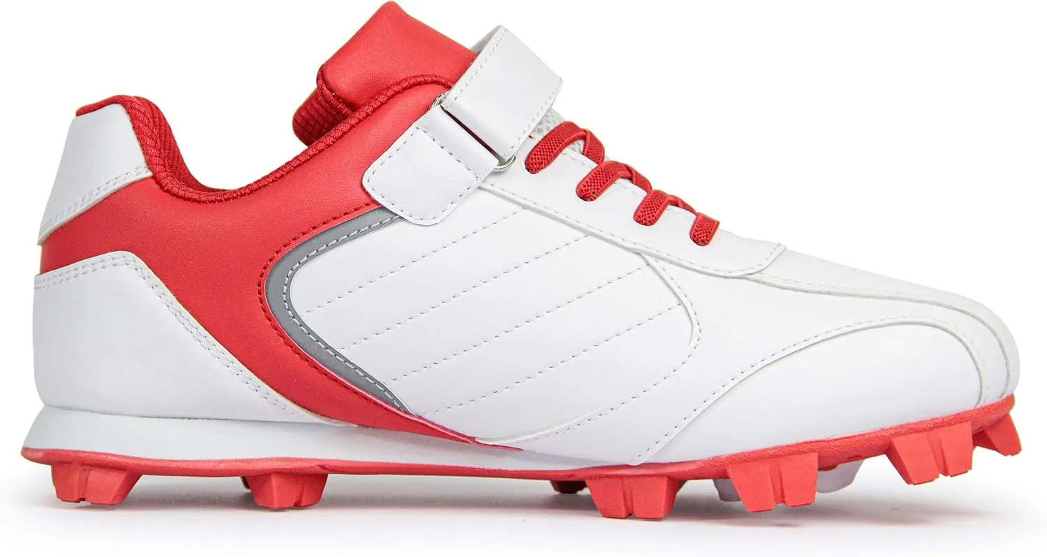 Kids Baseball Cleats - Youth Rubber Molded Softball Cleat - Boys Girls Low Top Athletic Shoes