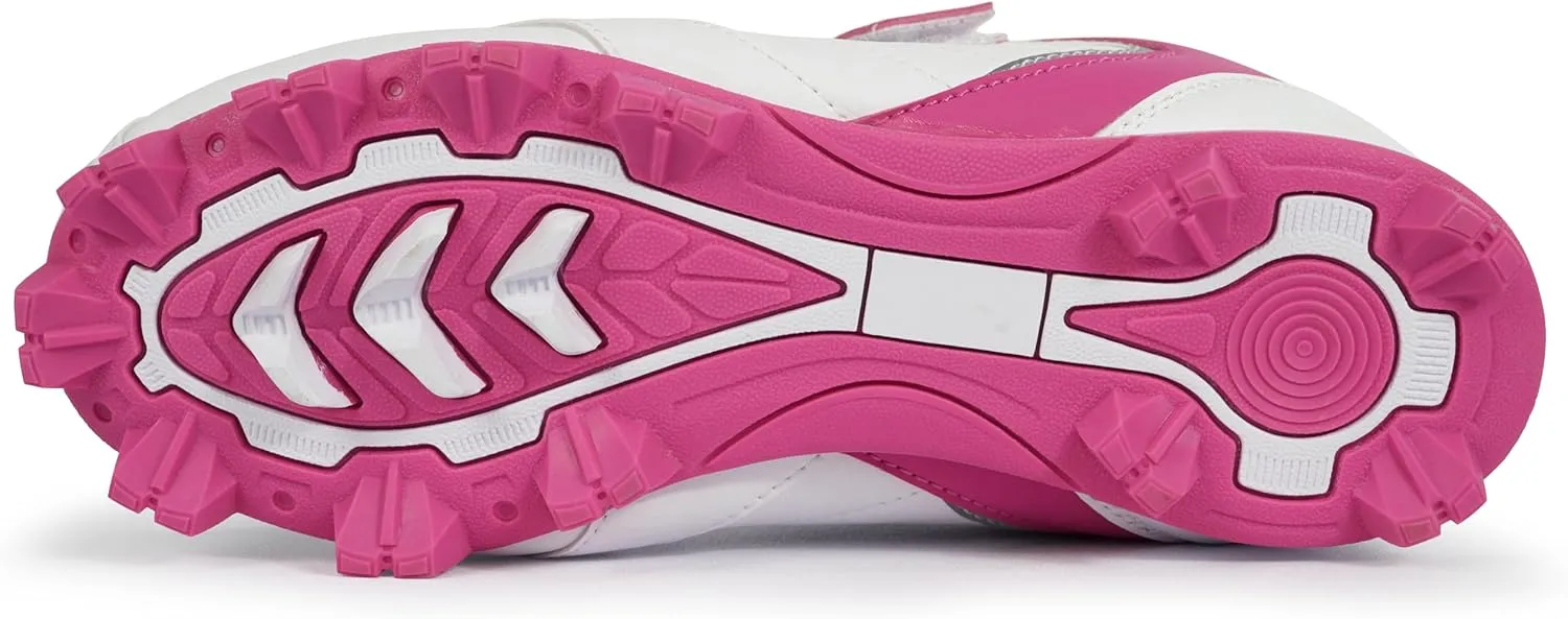 Kids Baseball Cleats - Youth Rubber Molded Softball Cleat - Boys Girls Low Top Athletic Shoes
