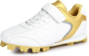 Kids Baseball Cleats - Youth Rubber Molded Softball Cleat - Boys Girls Low Top Athletic Shoes