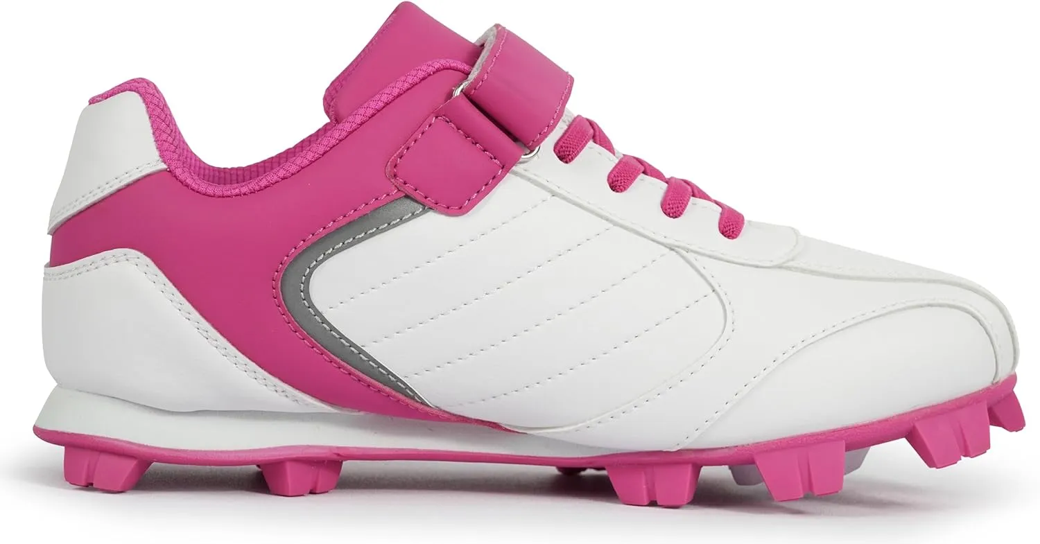 Kids Baseball Cleats - Youth Rubber Molded Softball Cleat - Boys Girls Low Top Athletic Shoes