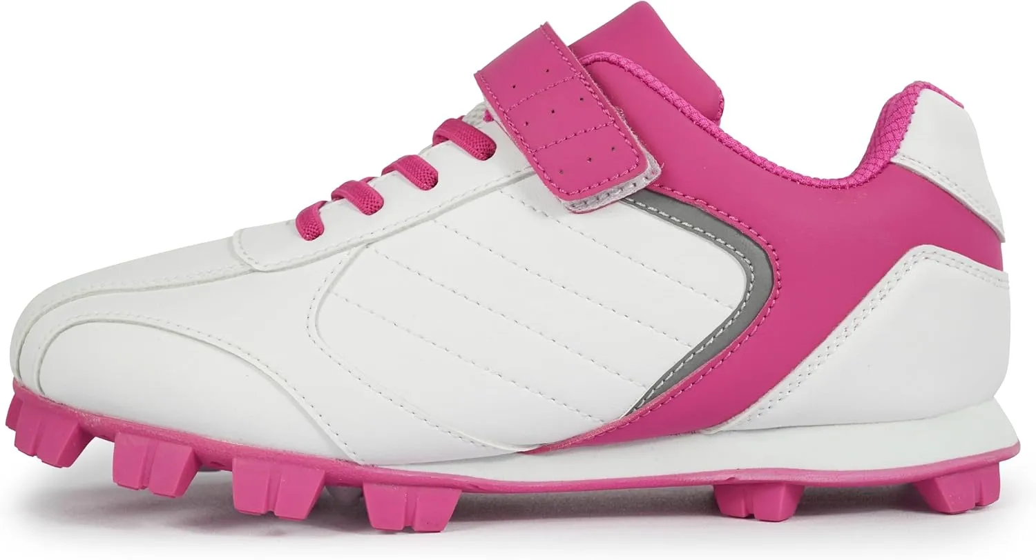 Kids Baseball Cleats - Youth Rubber Molded Softball Cleat - Boys Girls Low Top Athletic Shoes